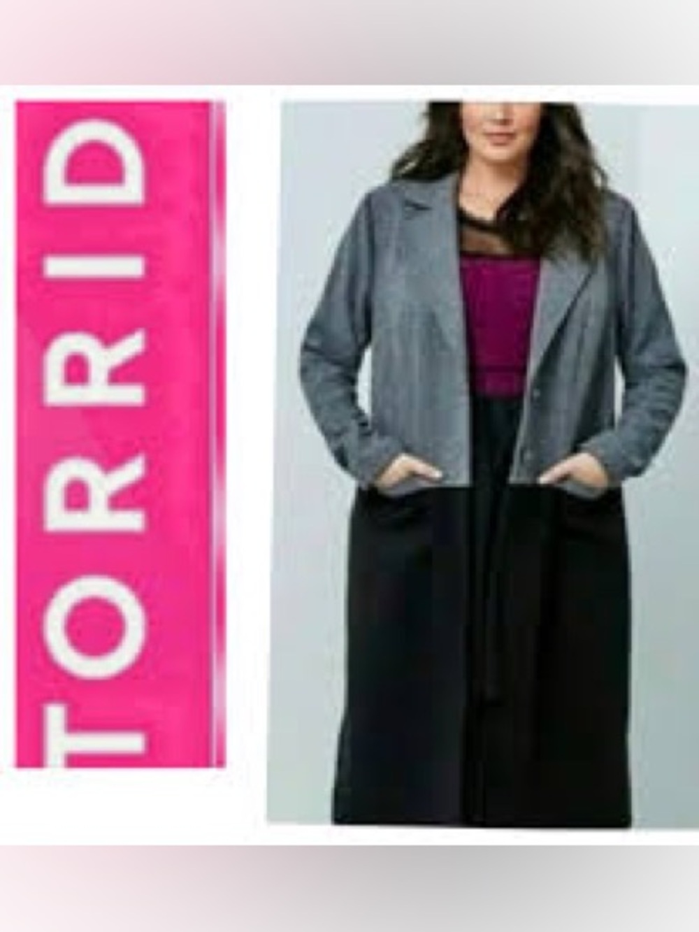 torrid Two-Tone Trench Coat - Gray & Black🌸